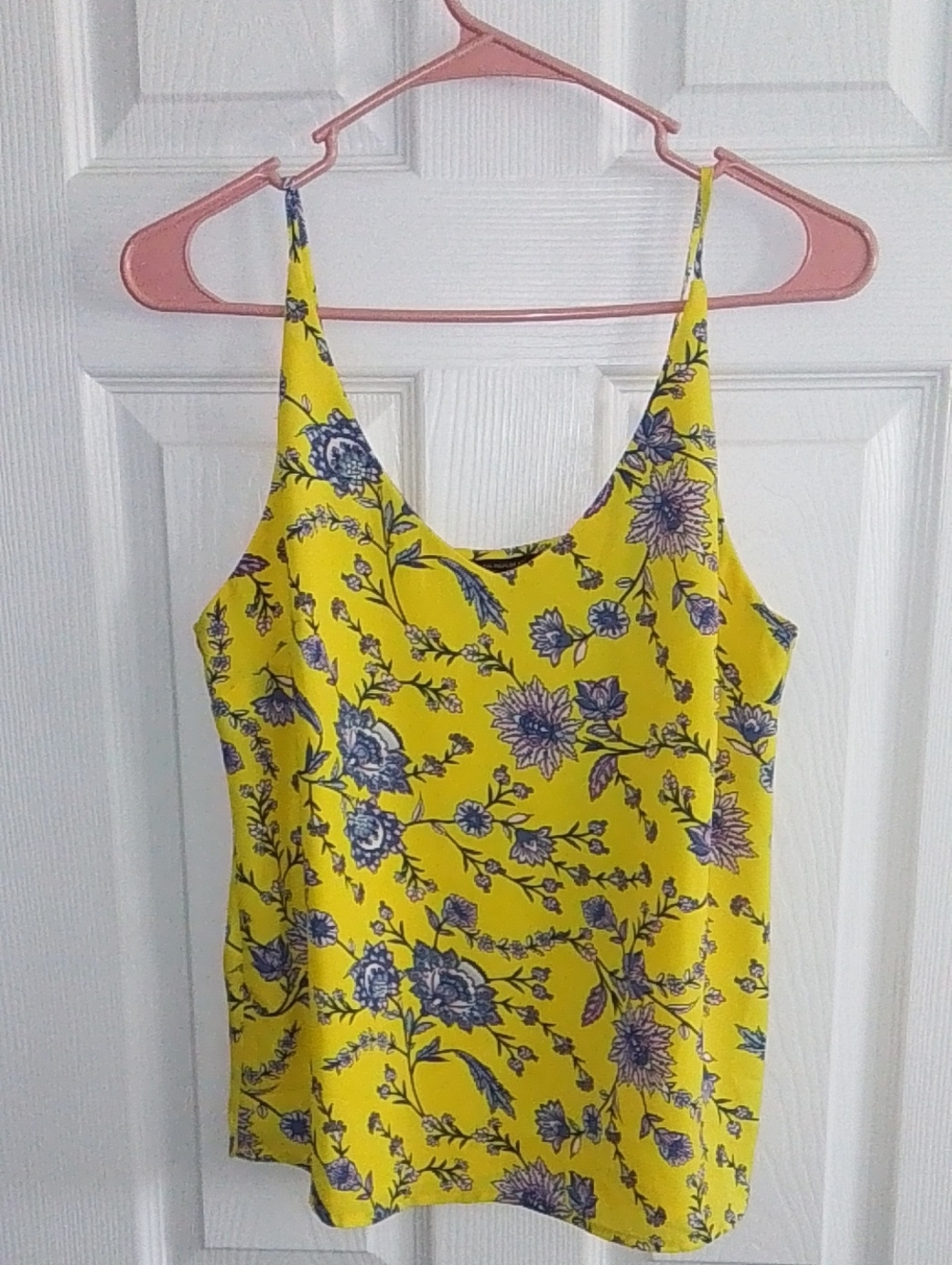 Banana Republic Yellow Floral Spaghetti Strap Top